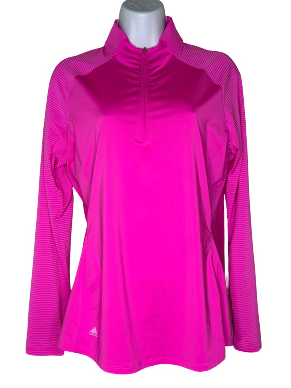Adidas Pink Quarter Zip Athletic Top Women’s Medium Workout
